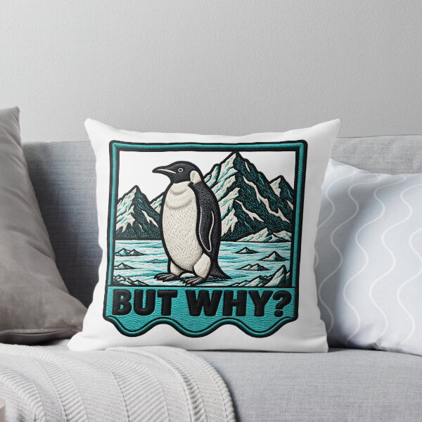 Item preview, But Why Penguin Funny Mountains Animal Humor designed and sold by ArtDesignTp.