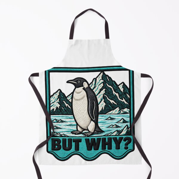 Item preview, But Why Penguin Funny Mountains Animal Humor designed and sold by ArtDesignTp.