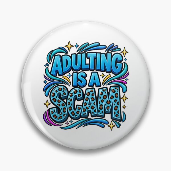 Item preview, Adulting Is a Scam Sarcastic Funny Leopard Pattern designed and sold by ArtDesignTp.