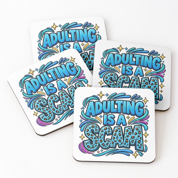 Item preview, Adulting Is a Scam Sarcastic Funny Leopard Pattern designed and sold by ArtDesignTp.