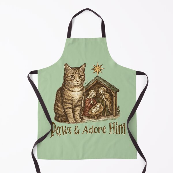 Item preview, Paws and Adore Him Christian Christmas Cat designed and sold by Sachie's Studio.
