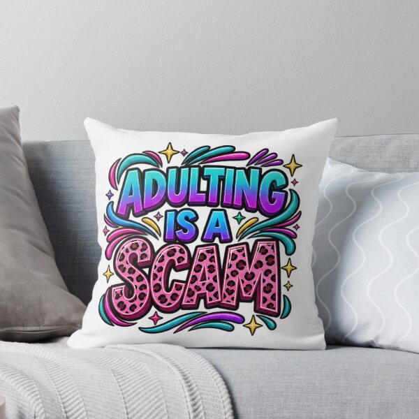 Item preview, Adulting Is a Scam Funny Sarcastic Leopard Print designed and sold by ArtDesignTp.