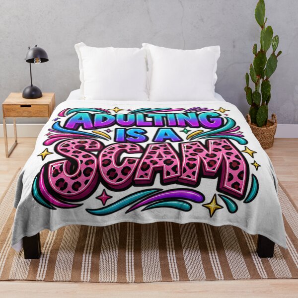 Item preview, Adulting Is a Scam Funny Sarcastic Leopard Print designed and sold by ArtDesignTp.