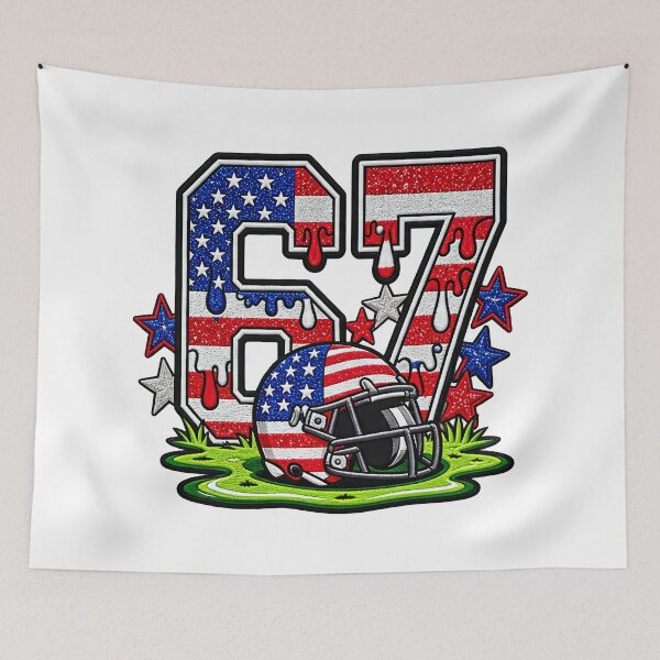 Item preview, 67 Funny Six Seven Patriotic American Flag Football designed and sold by ArtDesignTp.