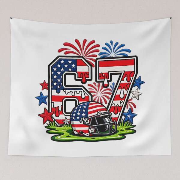 Item preview, 67 Funny Six Seven American Flag Football Patriot designed and sold by ArtDesignTp.