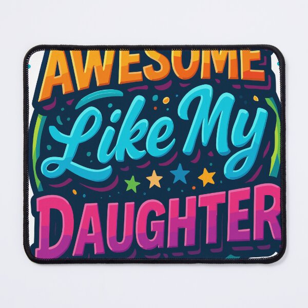Item preview, Awesome Like My Daughter Colorful 3D Cartoon Badge Proud Dad Mom Family Gift designed and sold by CHariliha-ka.