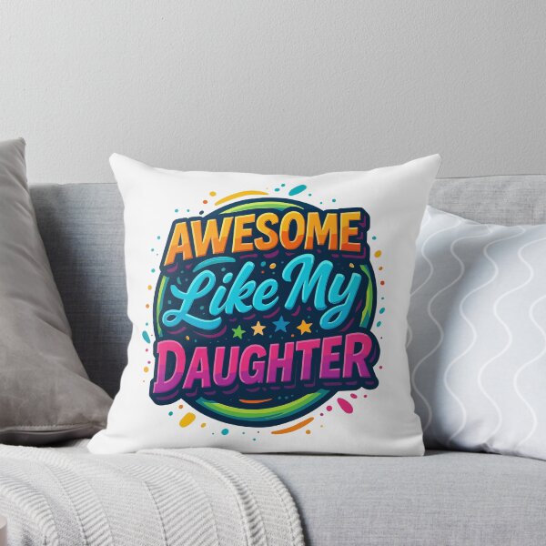 Item preview, Awesome Like My Daughter Colorful 3D Cartoon Badge Proud Dad Mom Family Gift designed and sold by CHariliha-ka.