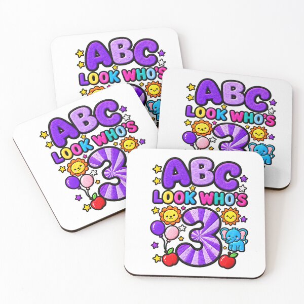 Item preview, ABC Look Who's 3 Cute Funny Toddler 3rd Birthday designed and sold by ArtDesignTp.