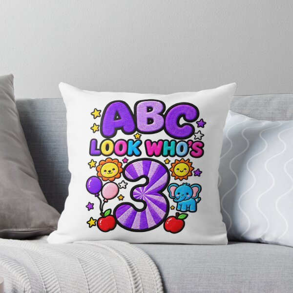 Item preview, ABC Look Who's 3 Cute Funny Toddler 3rd Birthday designed and sold by ArtDesignTp.