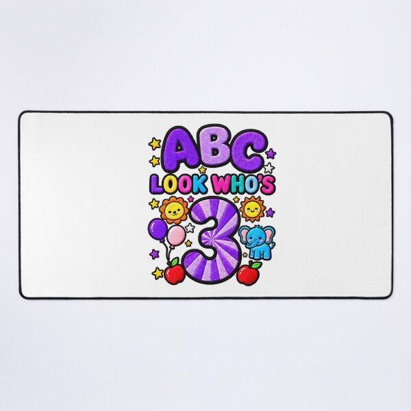 Item preview, ABC Look Who's 3 Cute Funny Toddler 3rd Birthday designed and sold by ArtDesignTp.