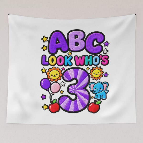Item preview, ABC Look Who's 3 Cute Funny Toddler 3rd Birthday designed and sold by ArtDesignTp.