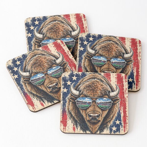 Item preview, Buffalo Football Fan Vintage American Bison Sunglasses USA Flag Design , Bills designed and sold by Gold Turtle  Lina.