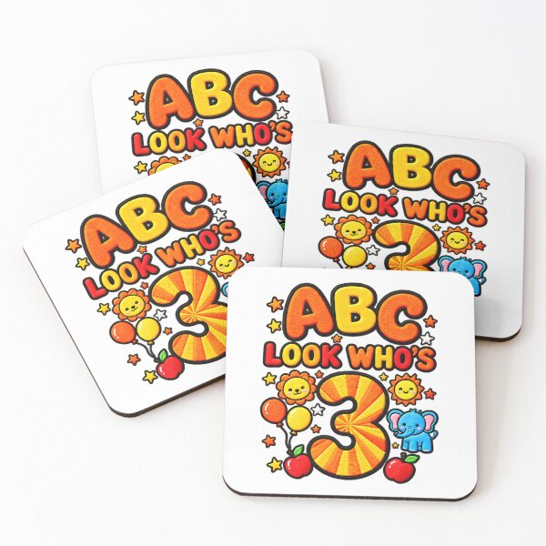 Item preview, ABC Look Who's 3 Toddler Birthday Cute Alphabet Fun designed and sold by ArtDesignTp.