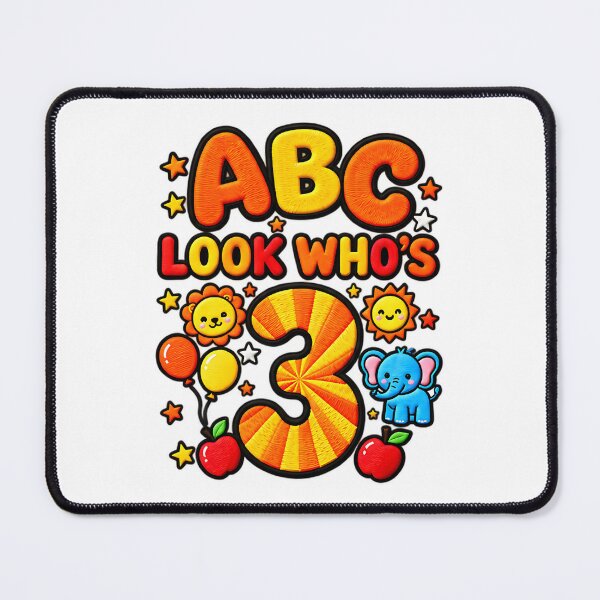 Item preview, ABC Look Who's 3 Toddler Birthday Cute Alphabet Fun designed and sold by ArtDesignTp.