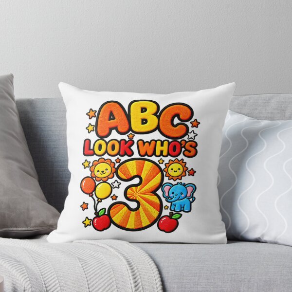 Item preview, ABC Look Who's 3 Toddler Birthday Cute Alphabet Fun designed and sold by ArtDesignTp.
