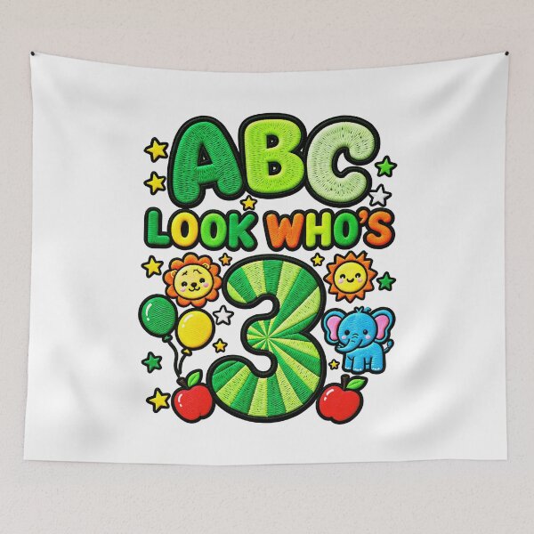 Item preview, ABC Look Who's 3 Funny Kids Alphabet 3rd Birthday designed and sold by ArtDesignTp.