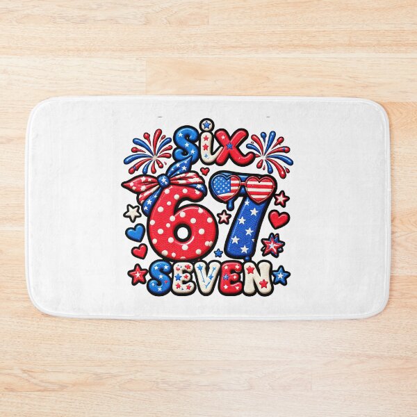 Item preview, Six Seven 67 Meme Funny American Flag 4th of July designed and sold by ArtDesignTp.