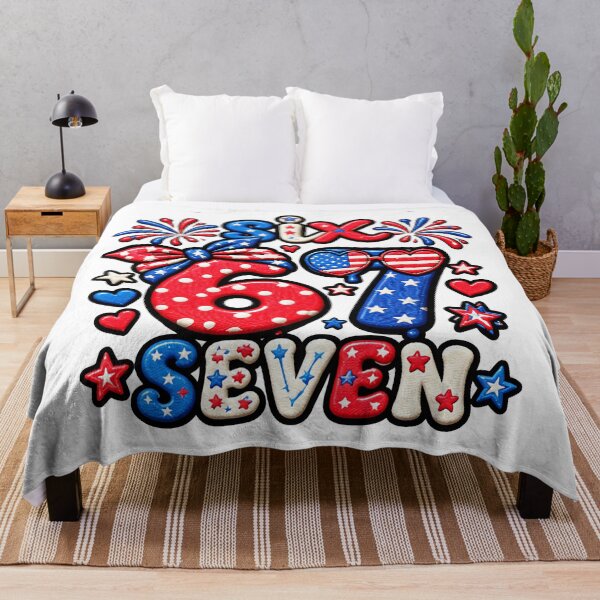 Item preview, Six Seven 67 Meme Funny American Flag 4th of July designed and sold by ArtDesignTp.
