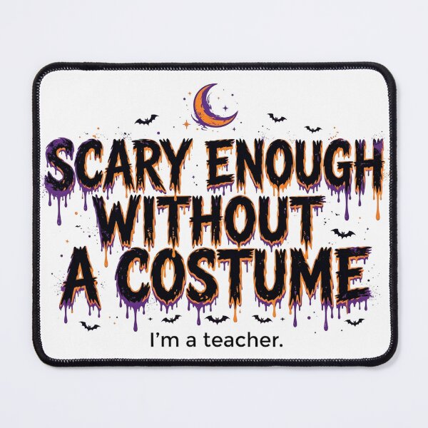 Item preview, Scary Enough Without a Costume I'm a Teacher Funny Halloween Shirt (Light) designed and sold by TheDaddyDude.