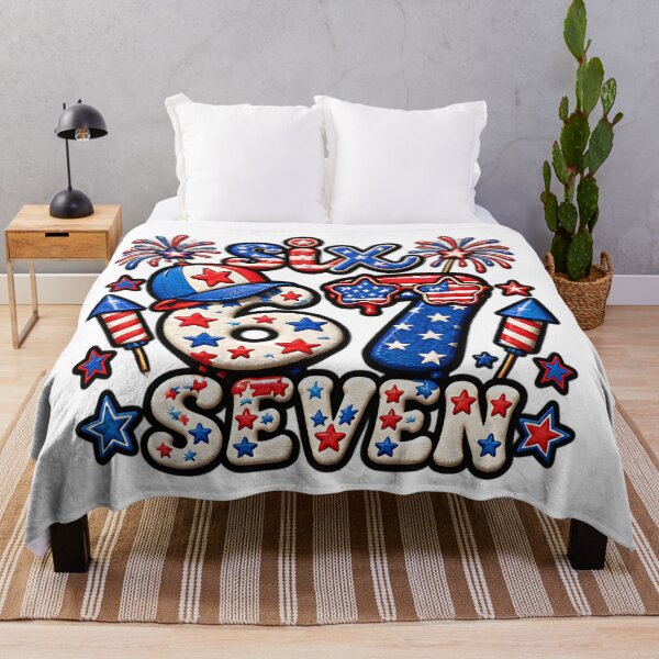 Item preview, Six Seven 67 Meme American Flag Patriotic July 4th designed and sold by ArtDesignTp.
