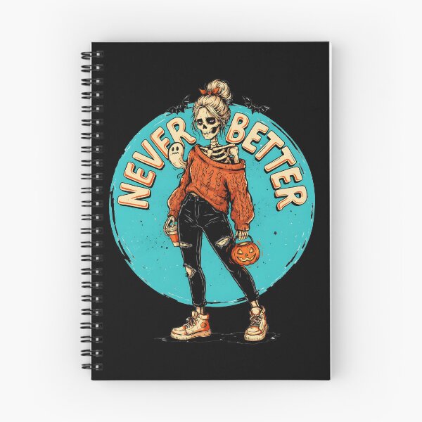 Item preview, Never Better Messy Bun Skeleton Halloween Sarcastic Woman designed and sold by Redgiant87x.
