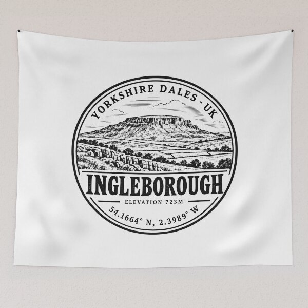 Item preview, Ingleborough Yorkshire Dales UK Elevation 723m Hiking Badge designed and sold by jeshands.