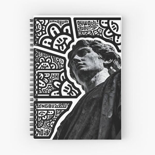Item preview, Classical Marble Statue Doodle Art Design, Black and White Greek Bust with Graffiti Pop Art Smiley Faces, Modern Streetwear Graphic designed and sold by HueHup.