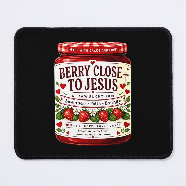 Item preview, Berry Close to Jesus Strawberry Jam – Cute Christian Faith designed and sold by plushism.