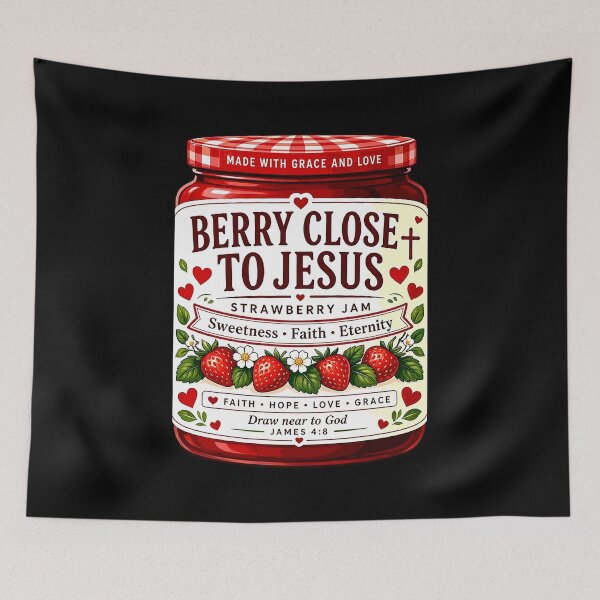 Item preview, Berry Close to Jesus Strawberry Jam – Cute Christian Faith designed and sold by plushism.