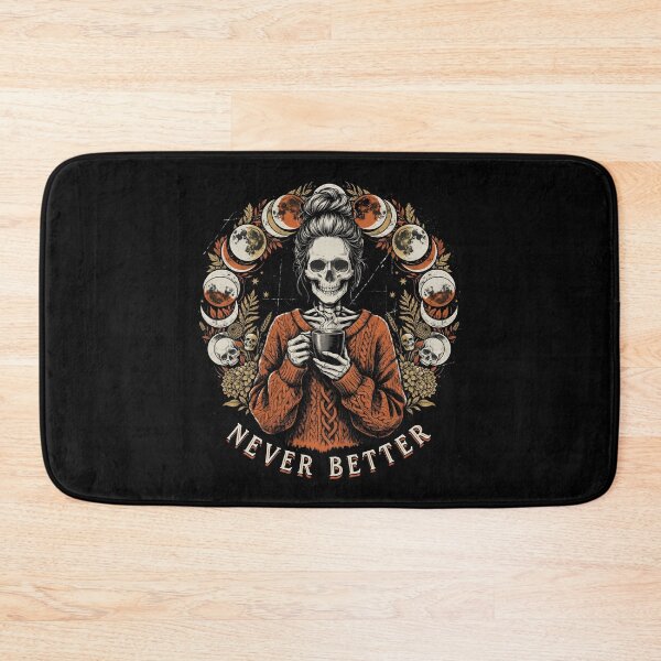 Item preview, Never Better Messy Bun Skeleton Halloween Funny Coffee designed and sold by Redgiant87x.