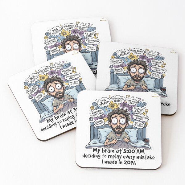 Item preview, My Brain at 3 AM Replaying Mistakes - Funny Insomnia Meme designed and sold by keygon.