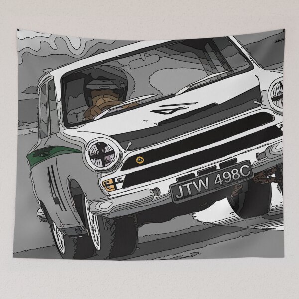 Item preview, Jim Clark Lotus Cortina - Rallyist Garage Art Collection designed and sold by Rallyist.Art Merchandise.