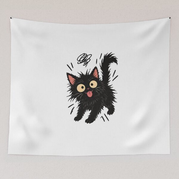 Item preview, Funny Crazy Black Cat Crazy Eyes designed and sold by fati-stor.