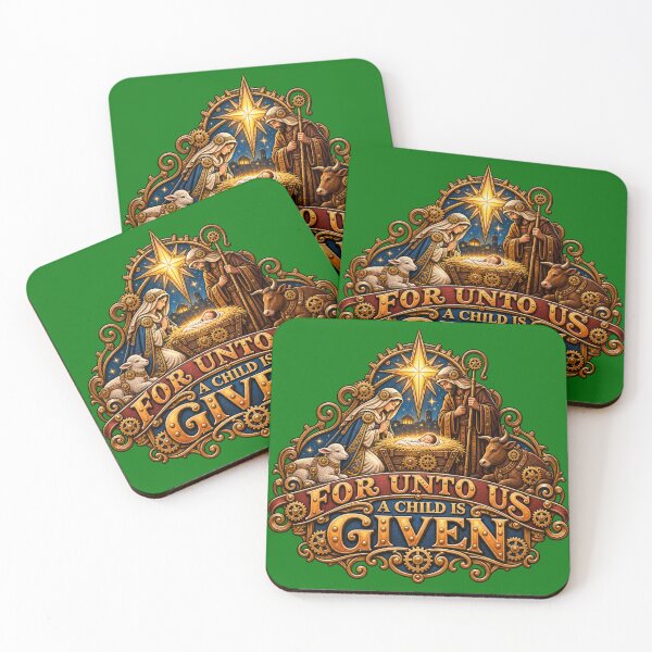 Item preview, For Unto Us a Child is Given, Christmas Steampunk Design designed and sold by TheBibleStop.