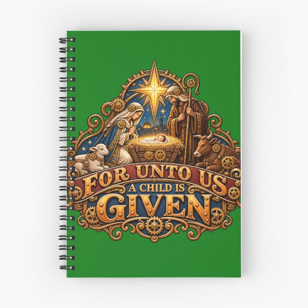 Item preview, For Unto Us a Child is Given, Christmas Steampunk Design designed and sold by TheBibleStop.