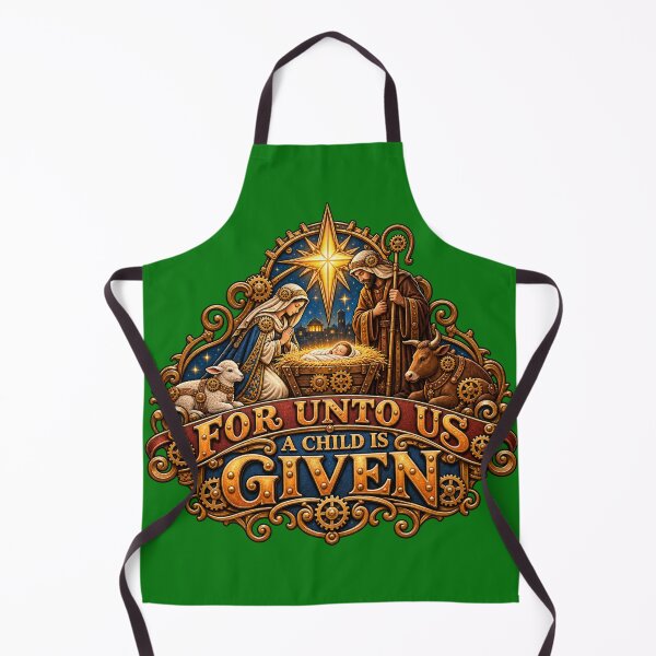 Item preview, For Unto Us a Child is Given, Christmas Steampunk Design designed and sold by TheBibleStop.