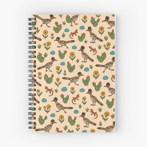 Item preview, Greater Roadrunner Desert Pattern | Roadrunners, Prickly Pear Cactus, Lizards and Desert Marigolds designed and sold by StickyGuys.