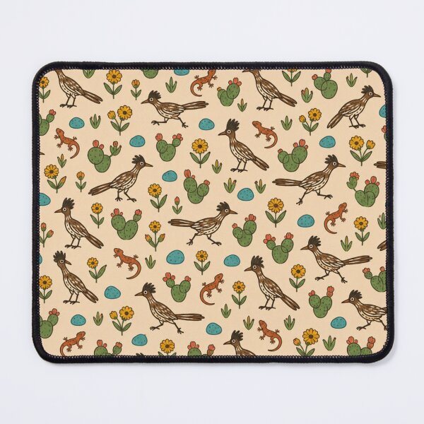 Item preview, Greater Roadrunner Desert Pattern | Roadrunners, Prickly Pear Cactus, Lizards and Desert Marigolds designed and sold by StickyGuys.