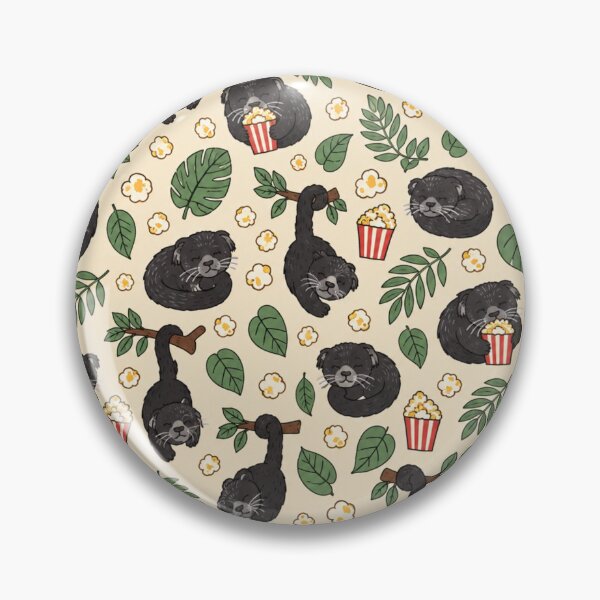 Item preview, Binturong Popcorn Pattern | Sleepy Bearcats with Buttered Popcorn Boxes and Jungle Leaves designed and sold by StickyGuys.
