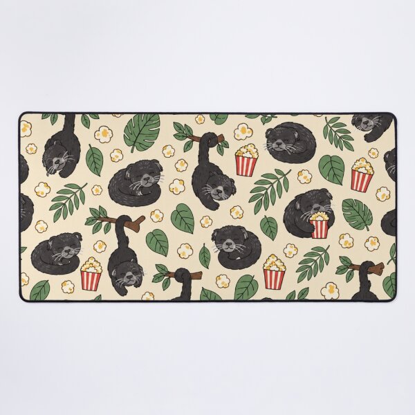 Item preview, Binturong Popcorn Pattern | Sleepy Bearcats with Buttered Popcorn Boxes and Jungle Leaves designed and sold by StickyGuys.