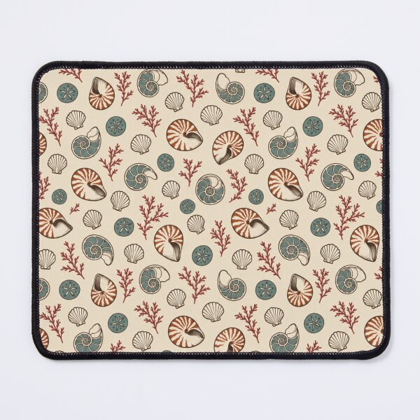 Item preview, Chambered Nautilus Shell Pattern | Vintage Seashells, Sand Dollars, Scallops and Red Seaweed designed and sold by StickyGuys.