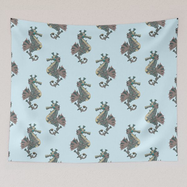 Item preview, Metallic Mechanical Steampunk Seahorse designed and sold by Retro Art Factory.