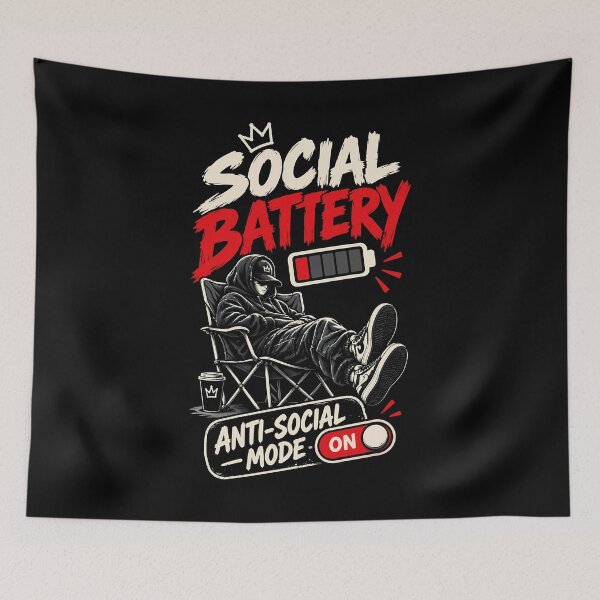 Item preview, Social Battery: Anti-Social Mode designed and sold by digijob.