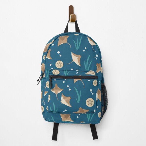 Item preview, Cownose Stingray Ocean Pattern | Rays Swimming in Groups with Sand Dollars, Bubbles and Eelgrass designed and sold by StickyGuys.