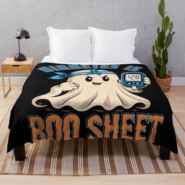 Item preview, Diabetes Is Boo Sheet Funny Ghost T1D Diabetes Awareness Halloween designed and sold by LeSoniPapaPrint.