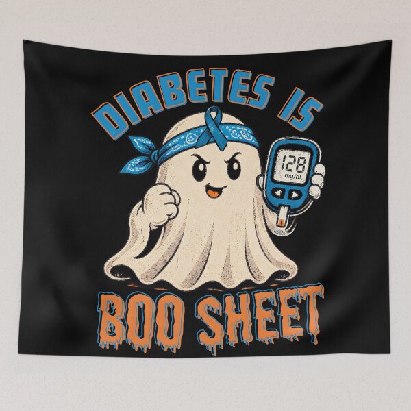 Item preview, Diabetes Is Boo Sheet Funny Ghost T1D Diabetes Awareness Halloween  designed and sold by LeSoniPapaPrint.