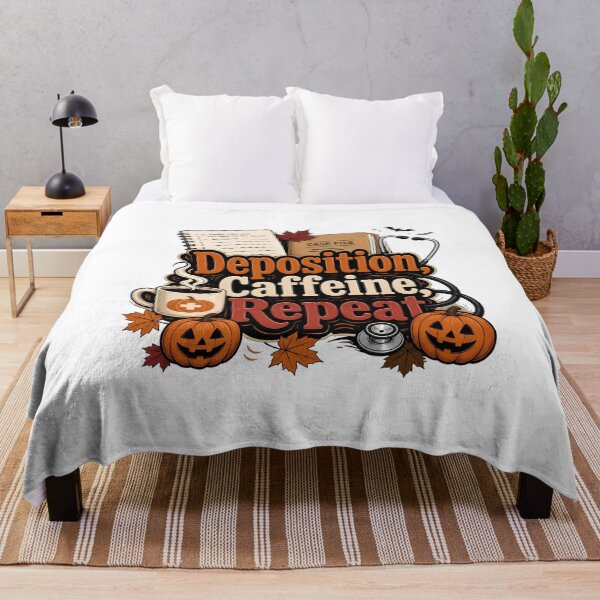 Item preview, Deposition Caffeine Repeat Legal Nurse Halloween Coffee Saying designed and sold by CuteDesignables.