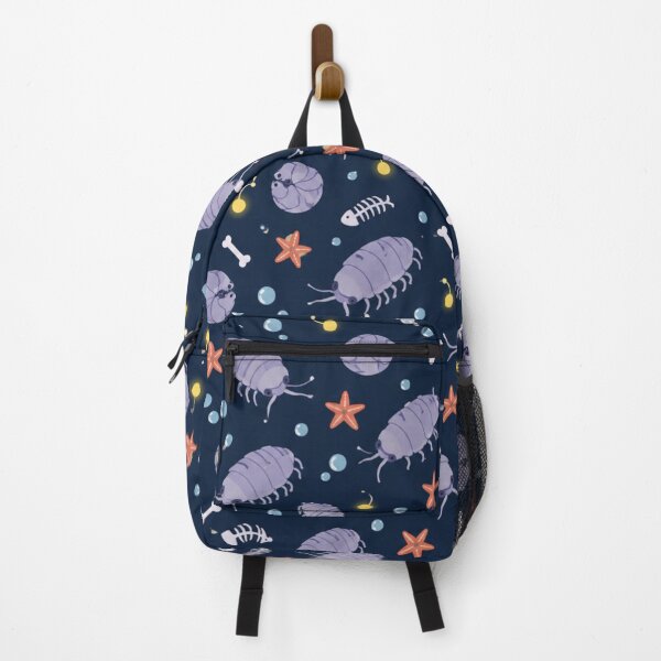 Item preview, Giant Isopod Deep Sea Pattern | Armored Isopods, Sea Stars, Bubbles and Glowing Lights on Navy designed and sold by StickyGuys.
