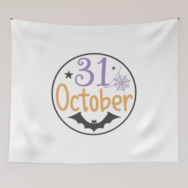 Item preview, 31 October Halloween Date Bat Spiderweb Vintage Pastel Badge designed and sold by Creative Spark.