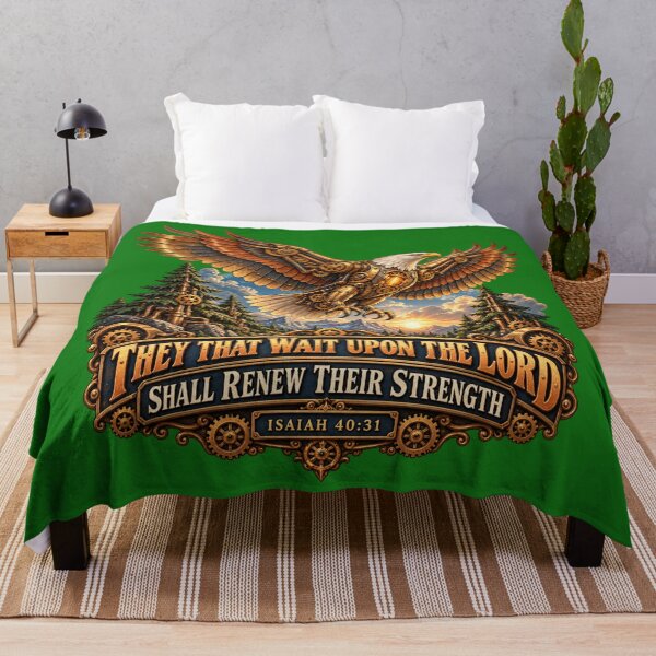 Item preview, They That Wait Upon the Lord Shall Renew Their Strength, Steampunk Christian designed and sold by TheBibleStop.